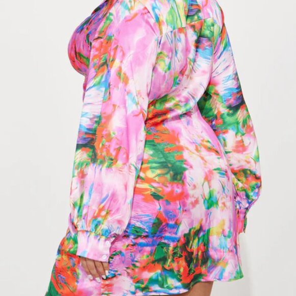 Fashion Nova Multicolor Abstract Mini Dress - Picture 4 of 6